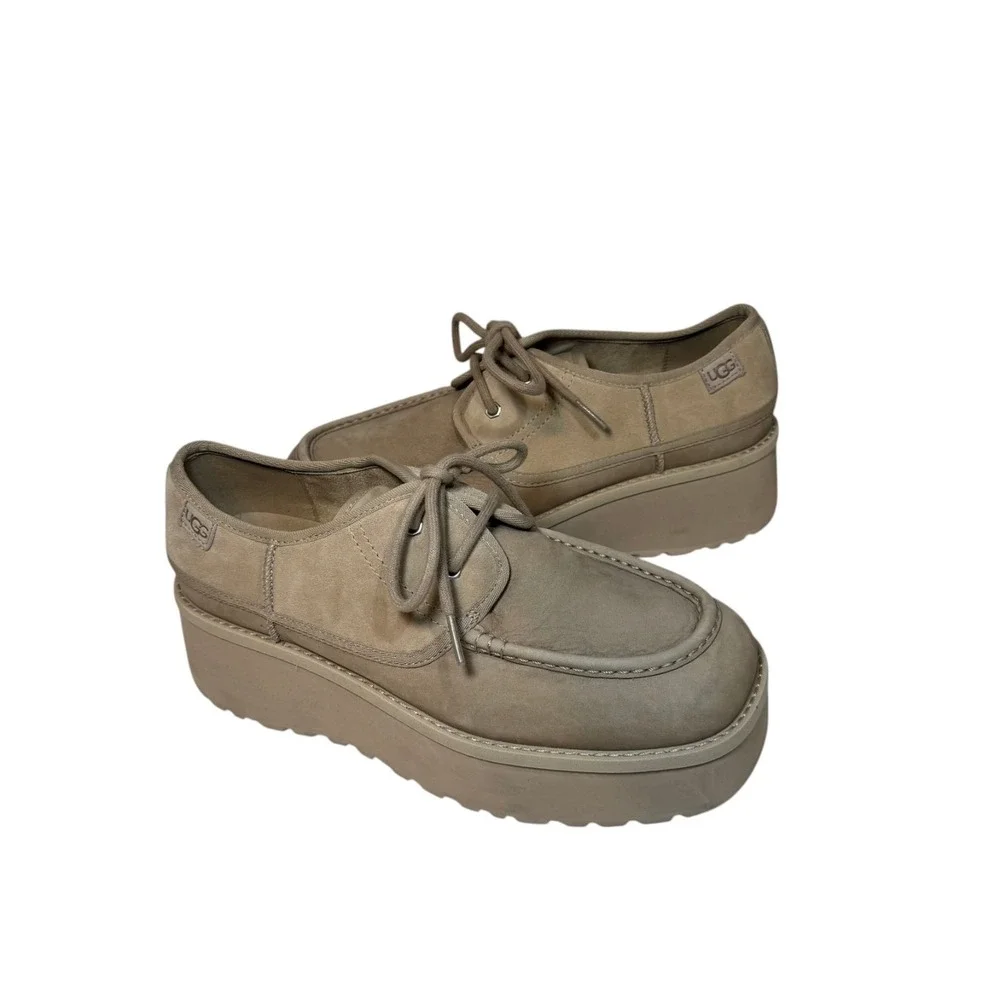 UGG Cityfunc Platform Derby Shoes Women's 9.5 Water Resistant Suede NEW